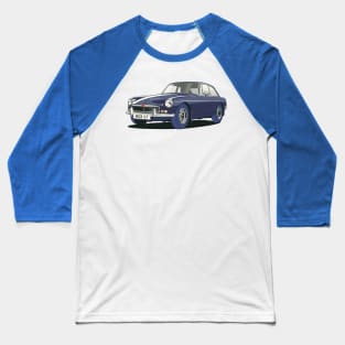 MGB GT Vintage Car in Blue Baseball T-Shirt